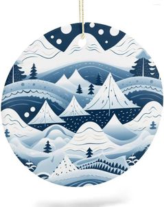 Christmas Decorations Ornaments Winter Holiday Porcelain Ceramic Ornament Snow Mountain Scandinavian Gifts