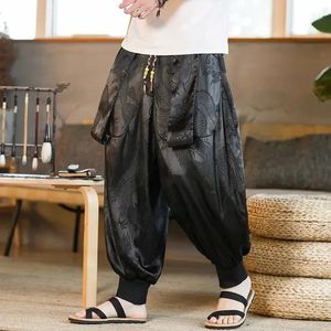 Pantaloni stile harem retrò da uomo modello drago pantaloni sportivi da jogging pantaloni hip-hop da strada stile Harajuku pantaloni casual 5XL 240124