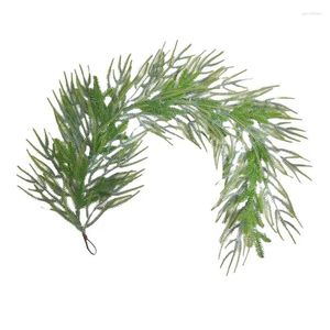 Decorative Flowers Christmas Garland Artificial Greenery Realistic Seasonal Pine Needles Cypress For Table Centerpiece Holiday Home Decor