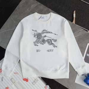 2024 BURB LIMITED SEMBROIDER WAR HORSE BT Round Neck Custom Digital Print Print Print Print Men and Women's Hoodie Top Hoodie