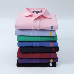 Designer Mens Polos Pony Ralph Mens T-shirt de manga comprida Clássico Business Lawrence Polo Camisa Casual Polo Collar Big Horse Primavera e Outono Camisa Polo