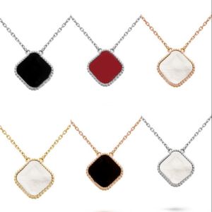 Charm designer pendant necklaces for man plated gold luxury jewelry romantic multicolor gemstone thin link chains four leaf ins clovers necklace classic ZB002 C23