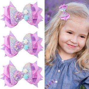 Hair Accessories Sweet Pearl Shell Bow With Clips Children Princess Flower Rose Hairpins Girls Headdress Headwear Kids
