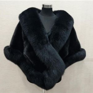 Zima 2019 Super Big Long Fox Fux Fur Hoinal Sukienka wieczorowa szal szalowy szalik na koktajl na imprezę w stock219Q