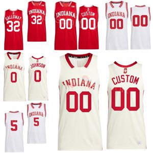 Indiana Hoosiers Basketball College 32 Trey Galloway Jersey University 2 Gabe Cupps 21 Mackenzie Mgbako 0 Xavier Johnson 1 Kelel Ware Malik Reneau Mans Juventude Mulher