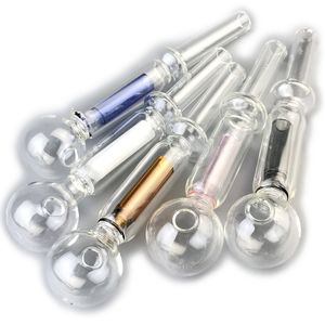 5.6 Inch Glass Oil Burner Pipe with 30mm Big Bowls 12mm 2mm Thick Pyrex Straw Tube Colorful Filter Hand Smoking Pipes