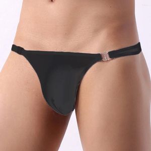 Unterhosen Herren Sexy Ultra Thin Mesh Atmungsaktive Tanga Slips Low Rise Button Verstellbare Höschen Knickers Bulge Pouch G-Strings Unterwäsche