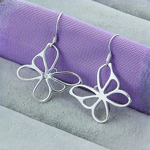 Hoop Earrings CHUANGCHENG 925 Sterling Silver Hollow Butterfly Stud For Women Wedding Party Gift Accessories