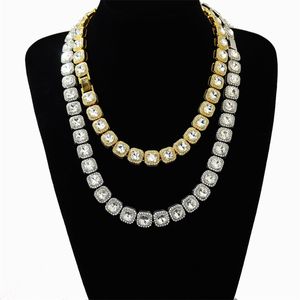 Cuban Link Chain Iced Out Men Necklace Silver/Gold Tennis Chain Designer Diamond Set Hiphop Rapper Necklaces