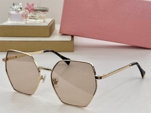 Ladies Sunglasses For Summer Popular Fashion 50V Designer Hexagon Stylish Outdoor Style CR39 Anti-Ultraviolet Retro Plate Metal Full Frame Glasses Random Box