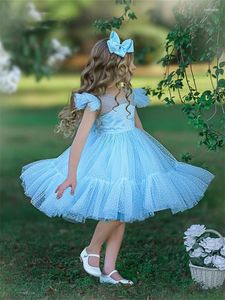 Girl Dresses Luxury Pearls Flower Girls Princess Ball Gown Illisuion Jewel Neck Gold Line Butterfly Birthday Dress