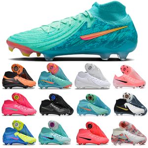 Phantom Luna 2 Elite FG High-Top Soccer Cleats LV8 Vortex Pack Soccer Shoes Green Glow Black Pink Football Boots Generation Ready Shadow Pack Chile Red FJ2560-300
