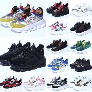 CHAIN REACTION Casual Shoes Platform Sneaker Calfskin Leather Suede Trainers Men Women Walking Runner Shoe