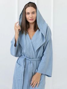 Women's Sleepwear Dresses Night Sleeves Loose Double Bathrobe Pockets Winter Robe For Nightgown Long Women Full Wear Hooded 2024