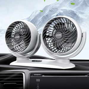 Fanlar 3 Gears Mini Araba Soğutma Fanı Taşınabilir Otomatik Elektrik Fanı Serin USB 12V Çift Kafa Fan Araba Ev Masaüstü Hava Sirkülatörü