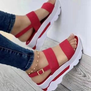 Sandals Women Low Platform With Heels Shoes Summer Wedges Women's Heel Elegant Heeled Sandal Female