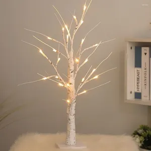 Decorative Flowers Light Wedding Battery Operated Night 60cm 45cm Tabletop Birch Tree White Bonsai