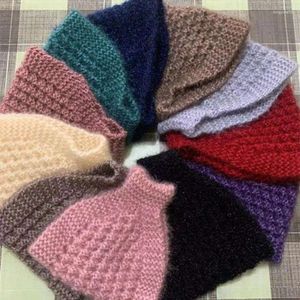 Impermeabili Protezione per le orecchie Fascia per capelli in lana Copricapo Cappello in lana calda a tesa larga lavorato a maglia Accessori per capelli regalo