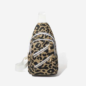 Casual Waist Bags Classic Fashion Bags Polyester Lining with Personalized Double Zipper Leopard Print Single Shoulder Crossbody Chest Bag