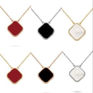 Designer pendant necklaces exquisite luxury necklace for women metal chains for men valentine s day gift ins lover red gemstone clover necklace four leaf ZB002 C23