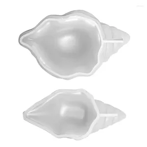 Garrafas de armazenamento suporte de vela molde de silicone diy concha fondant moldes espelho estereoscópico em forma de vaso de flores para concreto
