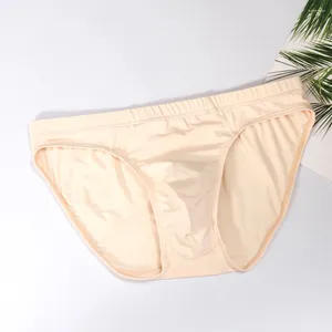 Underpants Men Briefs Ice Silk Underwear Mens Sexy Seamless Elasticity Male Breathable Low Waist Bikini Panties Slip Hombre