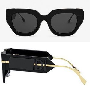 Solglasögon för kvinnor svart tjock platta ram FE40097 överdimensionerade glasögon lyxkvalitet ff märke män designer solglasögon originallåda