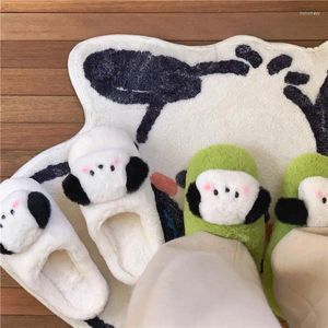 Slippers for Women Living Indoors in Winter Cute Dogs Warmth and Anti Slip Plush Cotton Couples