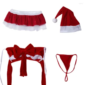 Costume da bagno da donna Costume da Babbo Natale sexy da donna, bikini, lingerie, vestito operato