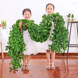 Decorative Flowers 12pc Artificial Ivy Leaves Garland Hanging Vines Fake Plants Outdoor Greenery Wall Decor Rattan Festival Garden Home