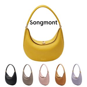 Mode Songmont Crescent Luna Designer Bag Strap Womens Mens Luxurys Handväska Crossbody Half Moon Bags Totes avtagbar axel Sling Satchel Calfskin Clutch Påsar