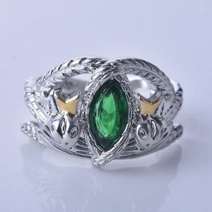 Anéis de cluster moda loter aragorn anel de barahir cristal verde casamento para mulheres homens filme fã jóias