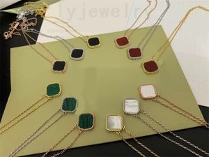 Party designer necklace pendants four leaf clover necklaces romance thin chains jewelry classic nice look plated gold luxury necklace mother of pearl ZB002 F23