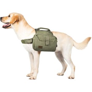 Borsa da sella per cani da cani da cani da carriera per campeggio da viaggio escursionismo di salvataggio medio grande cane tattico attrezzi kit 2 tasche laterali capiente