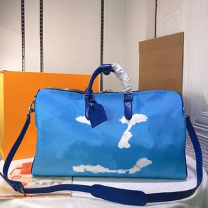 Zachowaj torby Duffel Designer Płótno Kobiety Kobiety Mężczyźni Najwyższa jakość bagażu zewnętrznego Tote Luksusowe zamek zamek torebki na ramię 240115