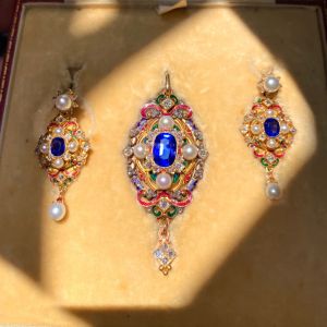 Set da donna vintage bianco perle d'acqua dolce S925 set di gioielli in argento squisito elegante stile etnico orecchini da ballo di nozze