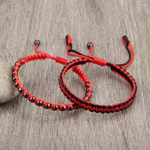 Strand trendiga kopparpärlor armband set för män kvinnor tibetansk buddhist flätat lyckliga reparmband armband par mode smycken gåva