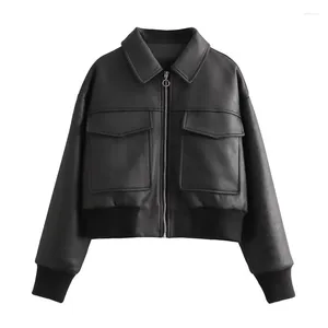 Women's Leather Fashion Street Trendy Spring Autumn 2024 Imitation Loose Motorcycle Casual