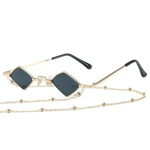 Óculos de sol designer de moda mulheres homens moldura de metal luxo diamante em forma de corrente óculos de sol uv400168s