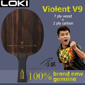 Loki V9 Ping Pong Blade 9 warstwowy drewniany węgiel przemoc-9 Off Professional Table Tennis Rakade z dużą prędkością dobrą kontrolę 240123