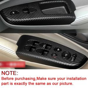 Car Styling Nero Carbon Decal Car Window Lift Interruttore del pulsante del pannello di copertura Trim Adesivo 4 pezzi / set Honda Civic 8th Gen 2004-2011