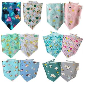 Coleiras atacado 50 pçs/lote grande venda ajustável novo cachorro cachorro pet bandana coleira bandana babadores lenço 100% algodão bn310