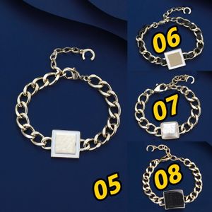 Usando pulseira de couro com letras feitas à mão em pele de cordeiro tecida corrente geométrica quadrada retrô minimalista pulseiras punk moda presente joias com caixa original + bolsa para presente