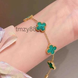 Fashion Classic 4/Four Leaf Clover Charm Bracelets Bransle Bransle Chain 18k Gold Agate Shell Mother-of-Pearl dla kobiet dziewczyna ślub Mother 'Day Biżuteria Prezenty-a pxou