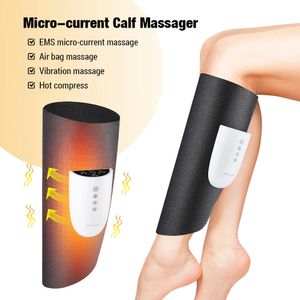 Massaggiatore elettrico per gambe Polpaccio Pressione dell'aria Vibrazione Piedi Gambe Dispositivo per impacco di calore rilassante senza fili Allevia lo stress muscolare 240122