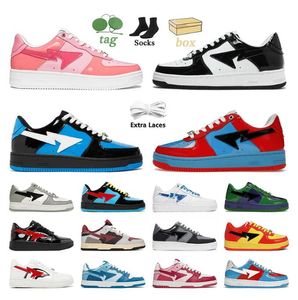 2024 Designer Casual SK8 STA Shoes Gray Black Stas SK8 Color Combo Combo Pink Green ABC Camos Pastel Pray Patent Leather M2 with Socks Platform Sneakers Trainers 36-45