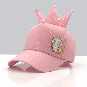 Ball Caps Spring/Summer Children's Cap Girl Crown Sequin Baseball Snapback Bone Beautiful Kids Visor Hat