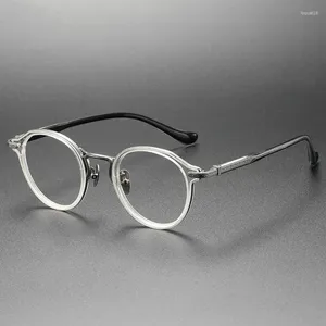 Montature per occhiali da sole Occhiali da vista in acetato fatti a mano di marca di alta qualità Uomo Donna Designer Occhiali da vista rotondi con montatura per occhiali retrò intagliati