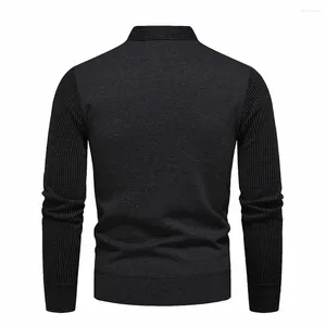 Suéter masculino elegante masculino slim fit camisa casual mangas compridas suéter respirável colarinho macio em preto conforto e estilo combinado