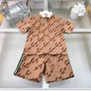 Fashion kids T-shirts suit Large letter logo printing Short sleeve Polo and shorts Size 110-160 summer boys girls tracksuits Jan20